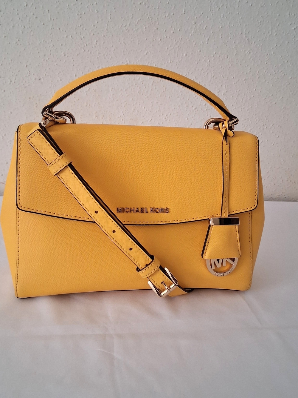 Michael Kors Ava Yellow Saffiano Leather Top-Handle Satchel